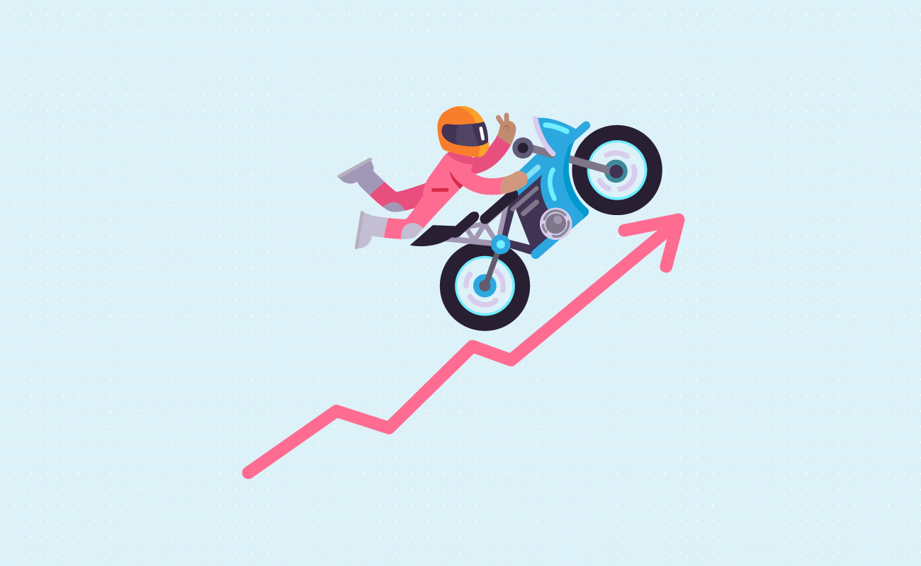 Motorcyclist on a graph.