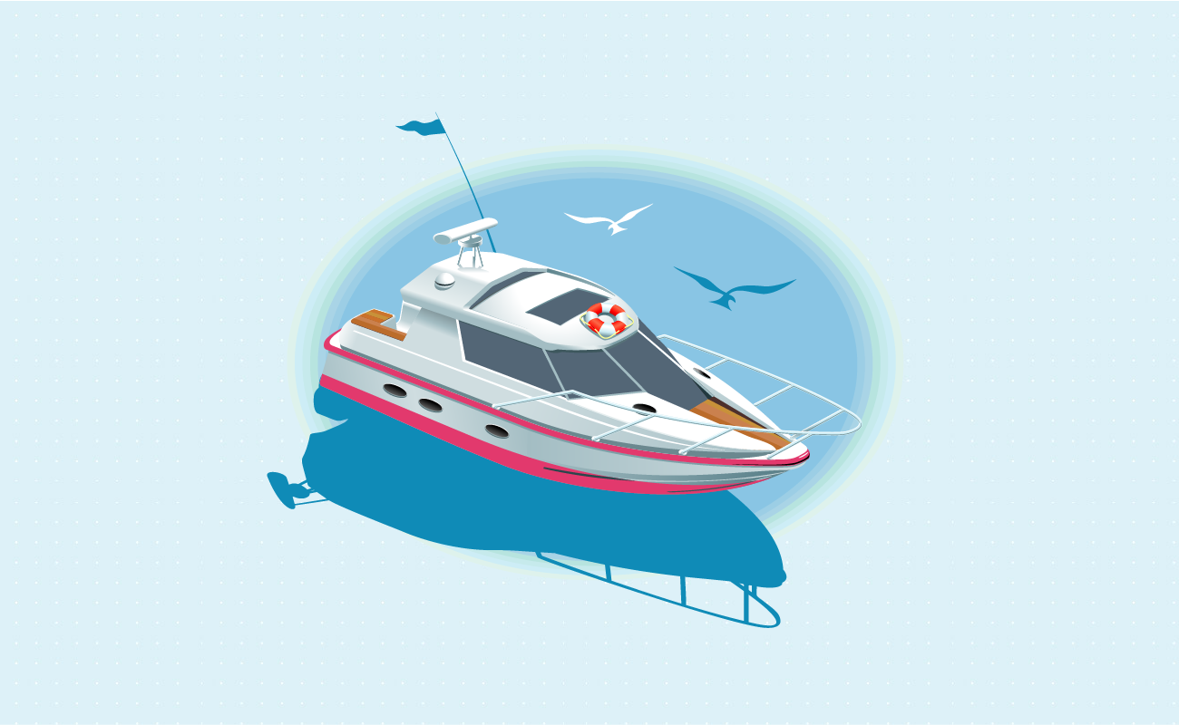 Small Luxury Yacht Illustration.