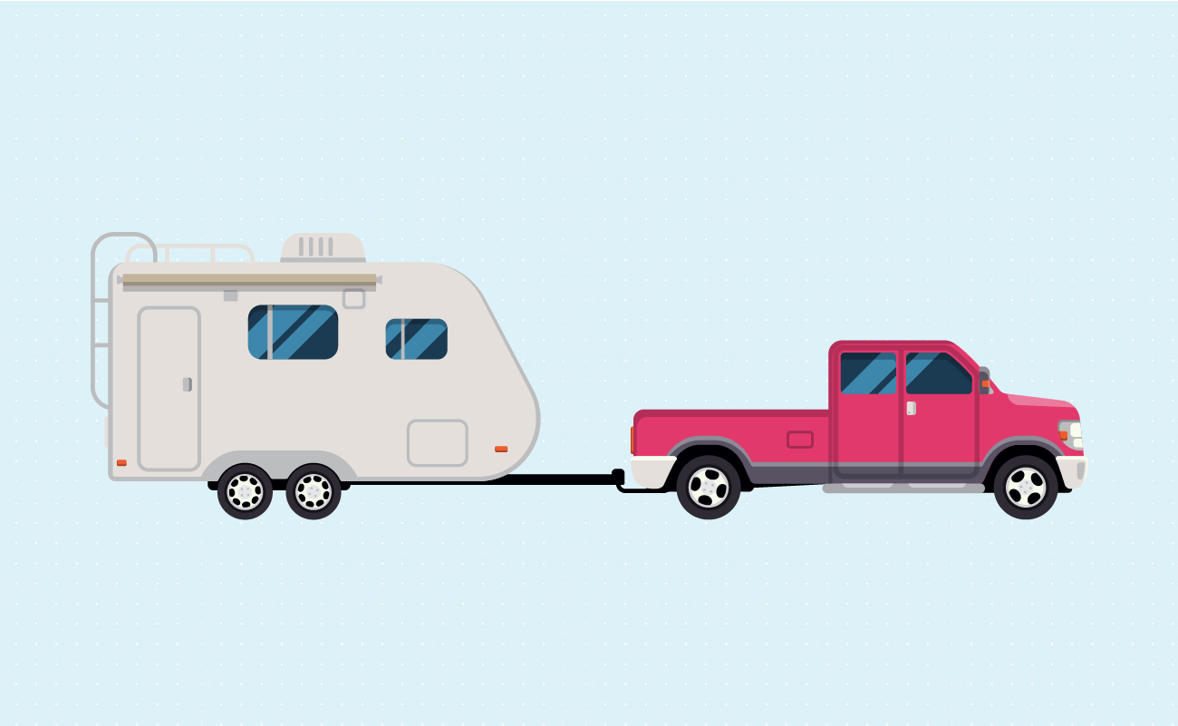 Travel Trailer with Vehicle.